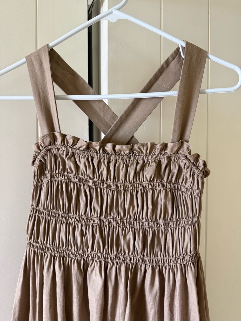 Reformation Solstice Dress, Tan - Picture 3 of 4